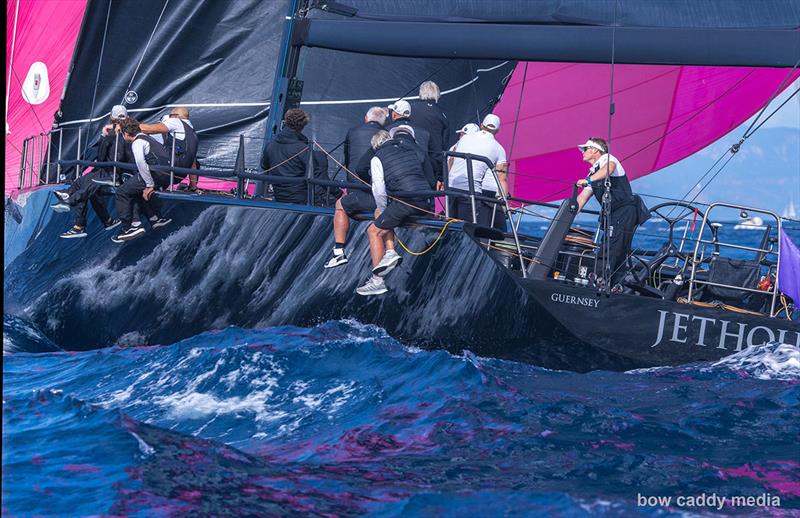 Jethou reflections photo copyright Bow Caddy Media taken at Société Nautique de Saint-Tropez and featuring the Maxi class