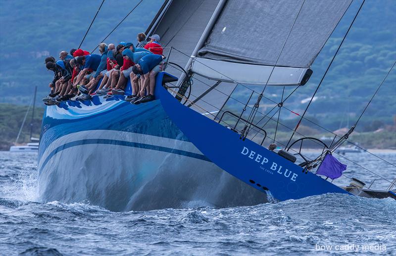 Deep Blue on the breeze photo copyright Bow Caddy Media taken at Société Nautique de Saint-Tropez and featuring the Maxi class