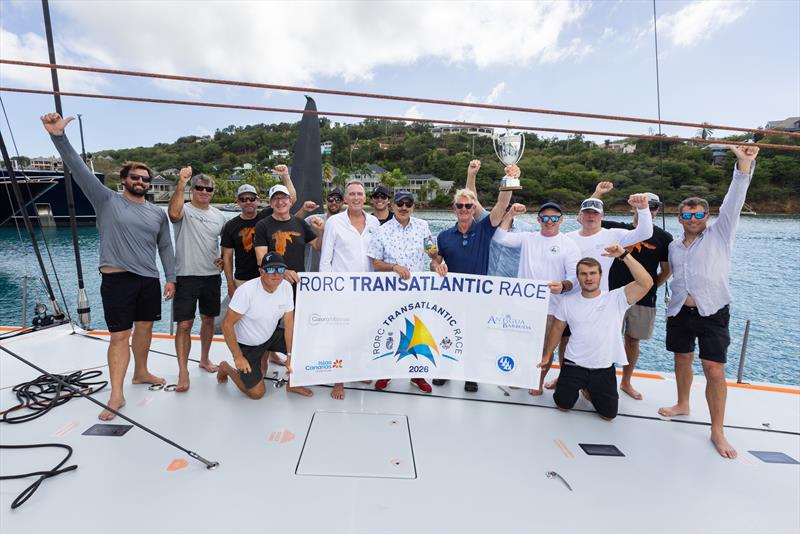 The Hon.Charles 'Max' Fernandez with RORC CEO Jeremy Wilton and the Raven crew - photo © Arthur Daniel / RORC