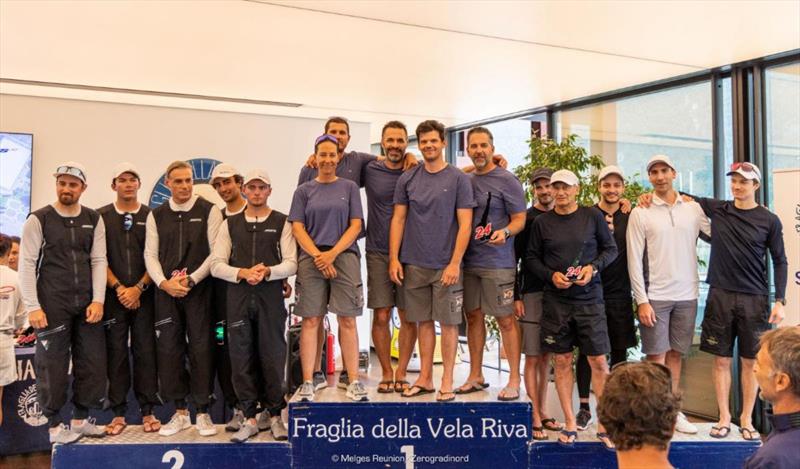 Corinthian podium - Melges 24 European Sailing Series 2024 - Riva del Garda, Italy photo copyright IM24CA / Zerogradinord taken at Fraglia Vela Riva and featuring the Melges 24 class