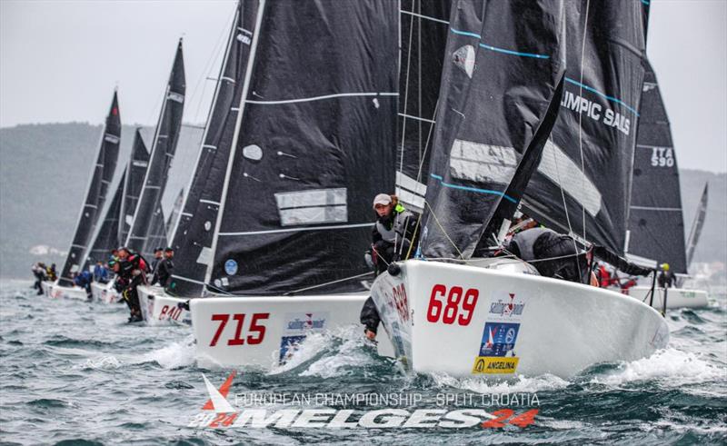 Start line on Day 4 - 2024 Melges 24 European Championship - Split, Croatia photo copyright JK Split | regate.com.hr taken at Sailing Club Split and featuring the Melges 24 class