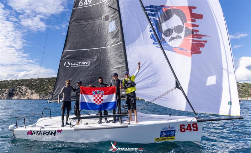 Mataran 24 CRO649 with Ivo Matic, Abte Botica, Mario Skrlj, Damir Civadelic and Max Carija are Corinthian champions - 2024 Melges 24 European Championship - Split, Croatia photo copyright JK Split / IM24CA / Zerograddinord taken at Sailing Club Split and featuring the Melges 24 class