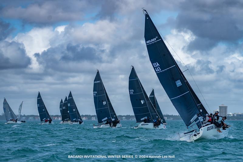 Melges 24 racing at BACARDÍ Winter Series 1 - photo © Hannah Lee Noll