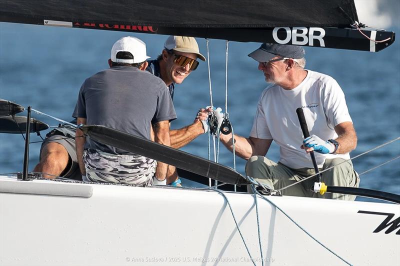 Joel Ronning and the crew of Catapult celebrate a strong opening day on Pensacola Bay - 2025 US Melges 24 National Championship - photo © Anna Susslova / US Melges 24 Class Association