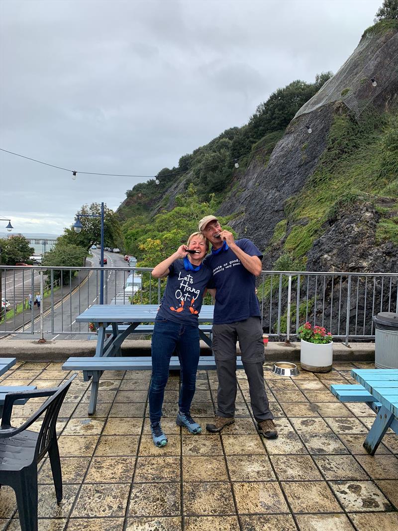 Mike and Jane Calvert win the Craftinsure Merlin Rocket Silver Tiller at Mumbles - photo © Anna Aylward