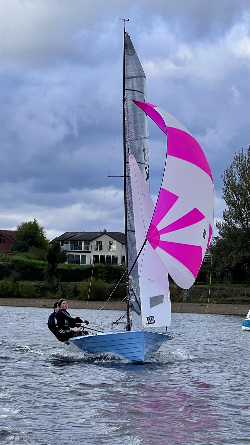 Alex Jackson and Pippa Kilsby finish second in the Merlin Rocket Felucca Trophy at Hollingworth Lake photo copyright Steve Richardson taken at Hollingworth Lake Sailing Club and featuring the Merlin Rocket class