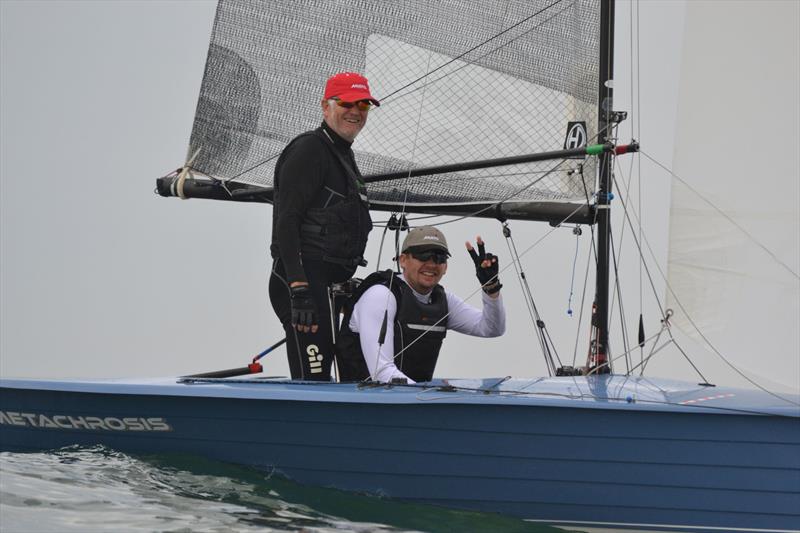No wind on day 2 of the Merlin Rocket Aspire National at Looe - photo © Alex Pausey