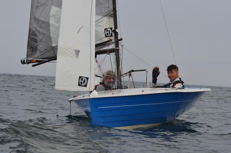 No wind on day 2 of the Merlin Rocket Aspire National at Looe - photo © Alex Pausey