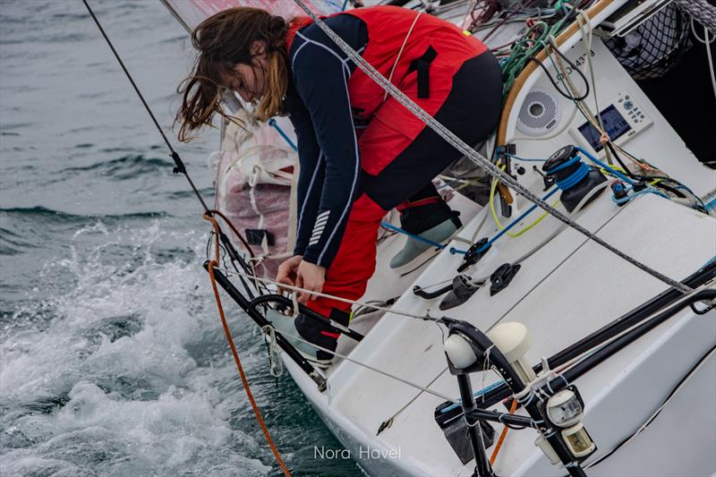 Ambre training in her Mini 6.50 FRA 618 - photo © Nora Havel