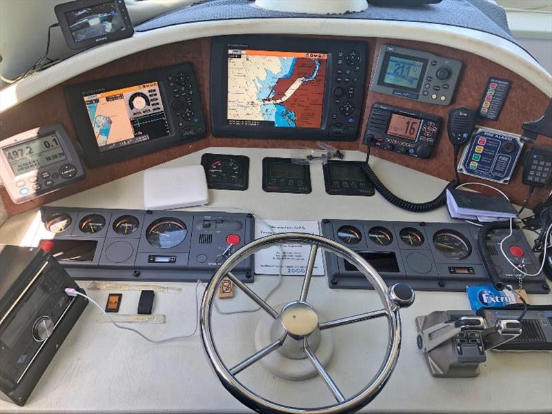 At the helm accompanied with all the modern electronic aids the MV “Oracle” maintains her grandeur and proudly represents her 20 year heritage - photo © Power Equipment