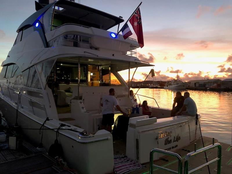 New Caledonia nights light up the Fleming's Riviera 68 Sports Motor Yacht - photo © Riviera Australia