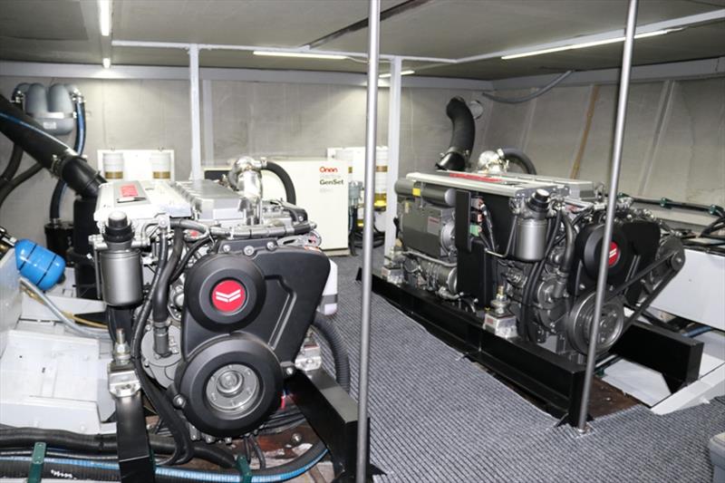 Wonderfully appointed engine room that allows ample access to the twin 6LY440 power sources that saw the engine room renewed from the ground up in preparation for the repower with new Yanmars - photo © Power Equipment Pty Ltd