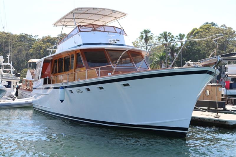 Designed and built by the Halvorsen marque upon craftsmanship philosophy the 48 foot Palmyra is recognised as part of a grand era of Australian boat building. Recently repowered with a pair of Yanmar 6LY440s she maintains her status as a revered dreamboat - photo © Power Equipment Pty Ltd