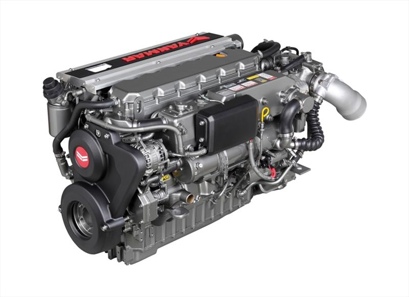 Yanmar 6LY440 6 cylinder 5.8L marine Tier 3 engine. Rated 324 kW (440mhp@3300 rpm), 4-valve cylinder head, direct injection with Denso Common-rail system, turbo charged with watercooled turbine housing. - photo © Power Equipment Pty Ltd
