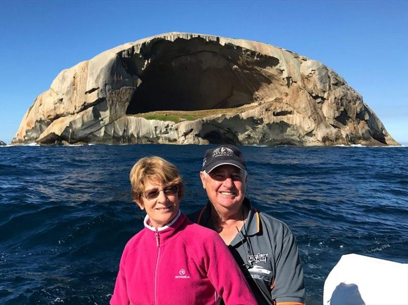 Jenny and Ray Haddrell at Skull Rock just south of Wilsons Promontory photo copyright Riviera Australia taken at 