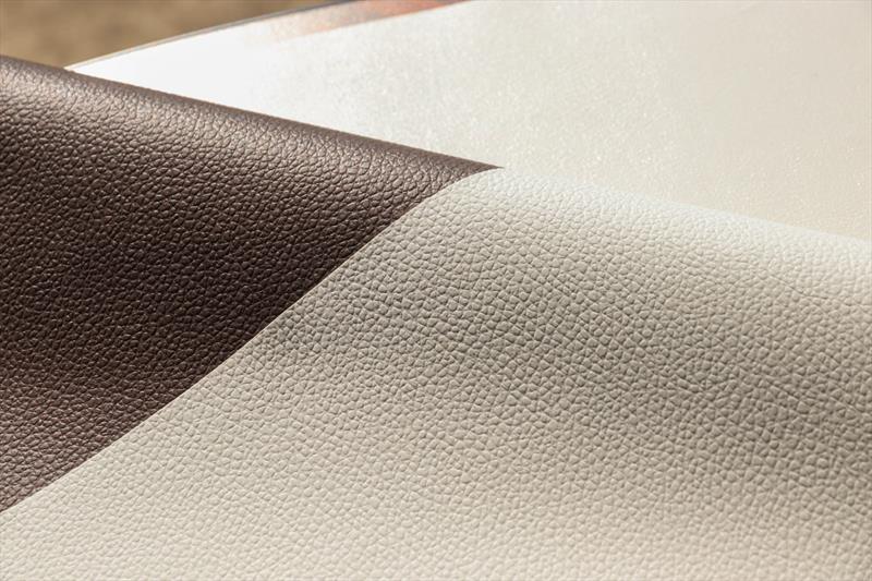 Green vegan leather upholstery fabric photo copyright General Silicones taken at 