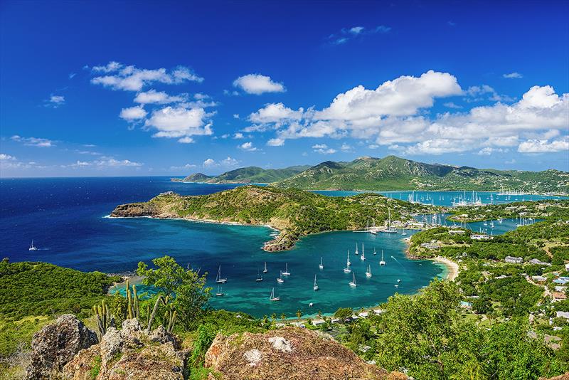 The mountainous anchorages found all over the Caribbean Islands. Perfect for a day in the sun or under the waves snorkelling with marine life. This one is Shirley Heights in Antigua. - photo © West Nautical