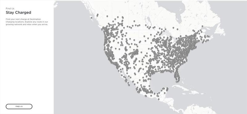 Tesla electric car super charger network across North America - photo © Tesla