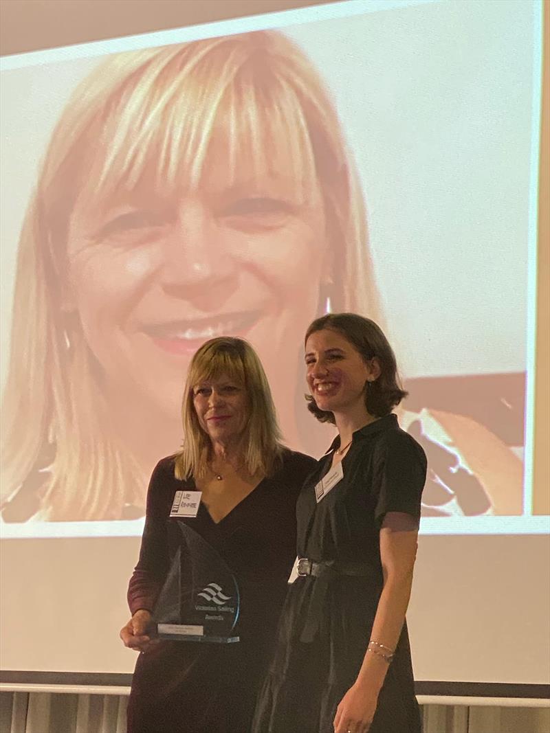 Lee Renfree receiving AS She Sails Victoria Award photo copyright Rosie and David taken at Queenscliff Cruising Yacht Club