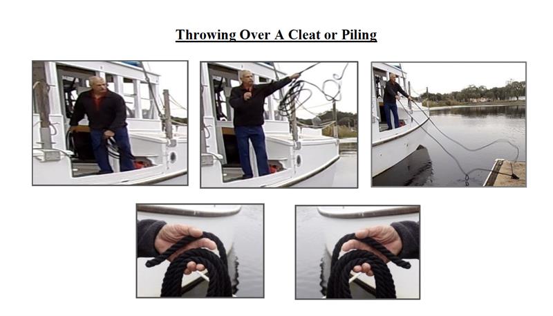 Throwing over a cleat or piling - photo © Waterway Guide
