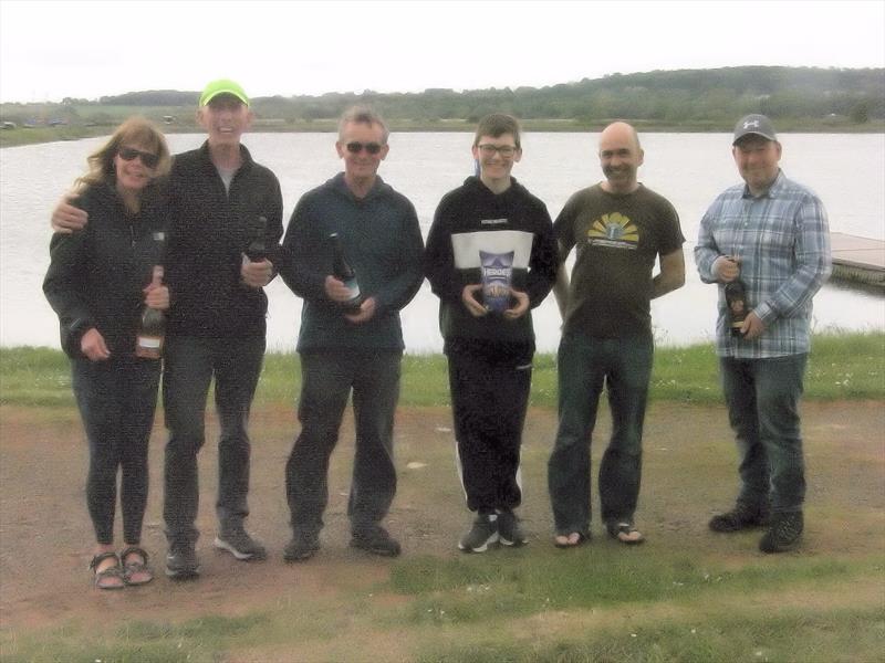 Prize Winners in the Border Counties Midweek Sailing at Shotwick Lake: photo copyright John Neild taken at Shotwick Lake Sailing