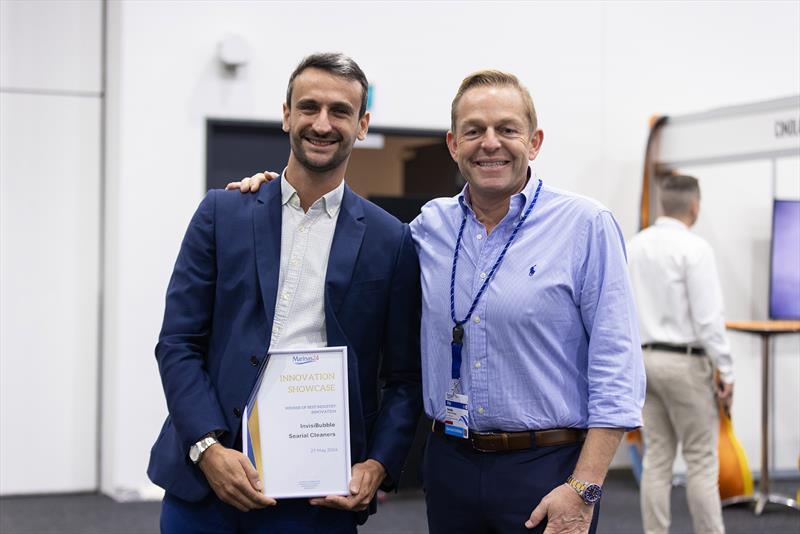 Antoine Repiton-Preneuf, Asian Pacific Business Development Manager for Serial Cleaners with Phil Wardale, secretary of NZMOA - photo © Marina Industries Association