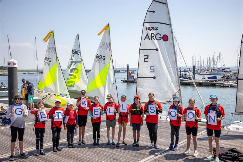 Royal Lymington Yacht Club junior sailors message for HRH The Princess Royal - photo © Alex Irwin / www.sportography.tv