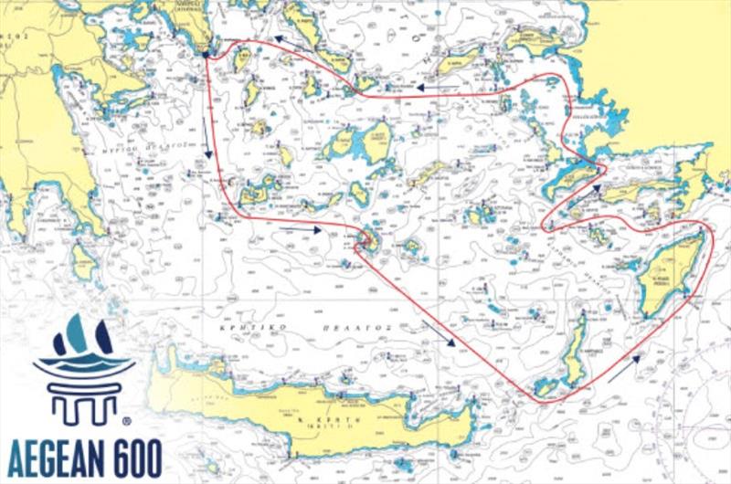 AEGEAN 600 map - photo © Hellenic Offshore Racing Club