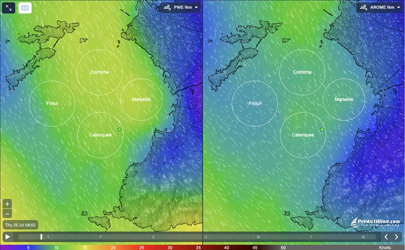 Marseille - High Resolution Wind Models Comparison - PWE and Arome models photo copyright Predictwind.com taken at 