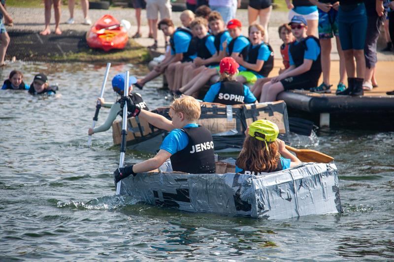 Cardboard boat race sponsored by Sea Clean UK  - Chipmates camp at Chipstead SC photo copyright CSC taken at Chipstead Sailing Club