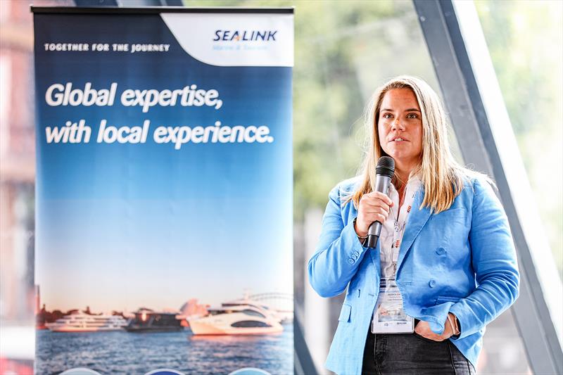 Jessica Gatt, Managing Director, Logix Enterprises discussing hull coating and cleaning efficiencies - Inaugural Australian Commercial Marine Conference - photo © Salty Dingo