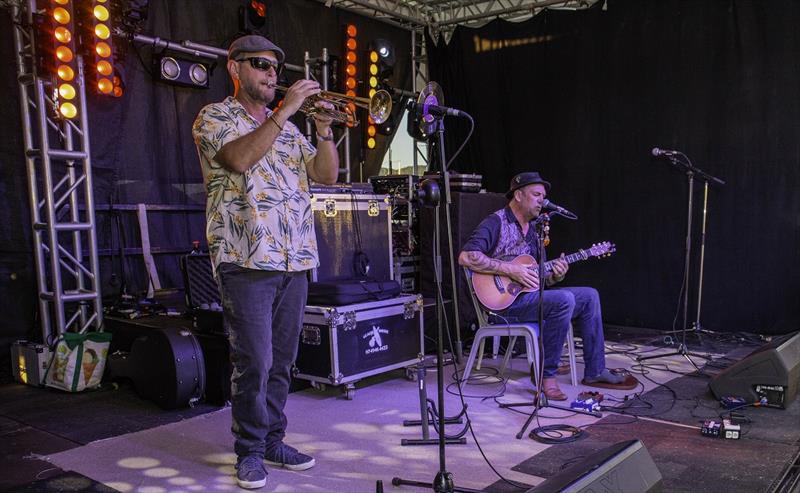 Tim Griffin duo on stage last night - 2024 Ocean Dynamics and Mount Gay Airlie Beach Race Week - photo © VAMPP Photography