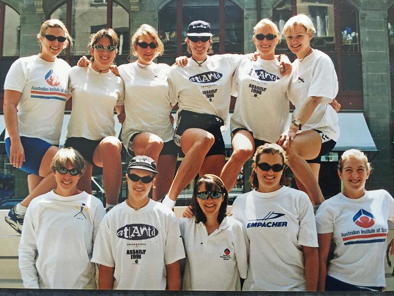 Women's 8 for Atlanta 1996 - the crew had just qualified for the Olympics at Lake Lucerne, Switzerland by 'winning the regatta of death' photo copyright Mick Miller taken at 