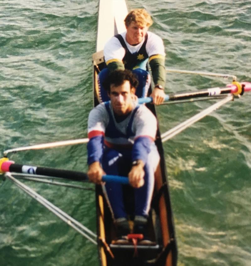 Rob Scott and David Weightman, 1996 Olympic Silver Medallists Men's Pair. Seen here at our altitude training camp at St Moritz, Switzerland. Coached by Harald Jährling photo copyright Mick Miller taken at 