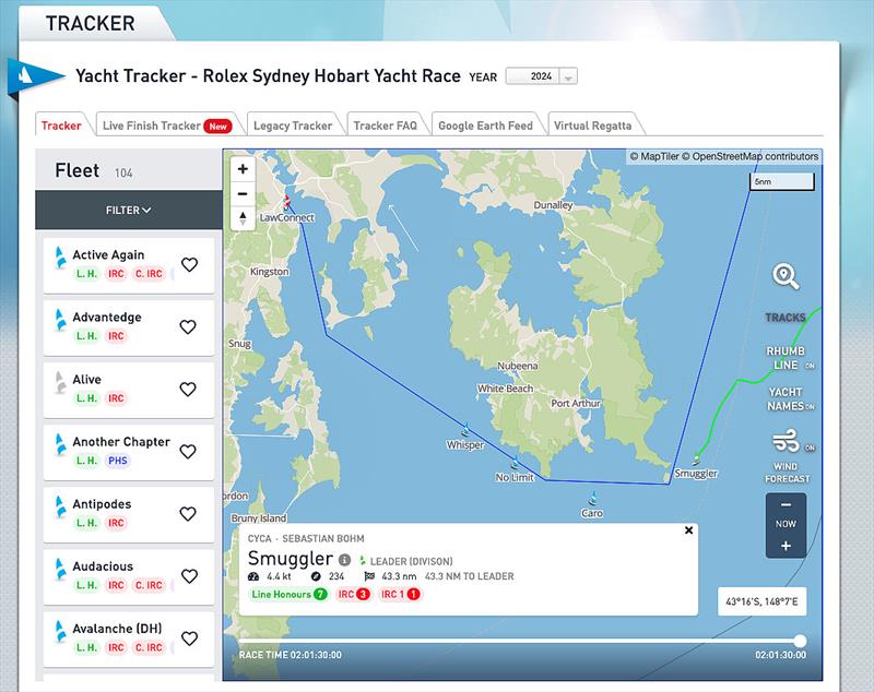 Smuggler is abeam Tasman Island - photo © Cruising Yacht Club of Australia