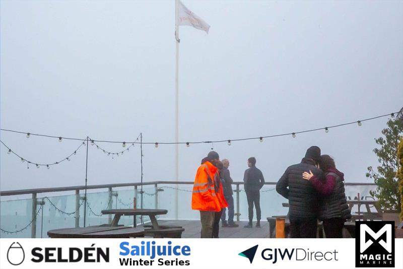 Fog stops play at the Magic Marine Yorkshire Dales Brass Monkey photo copyright Tim Olin / www.olinphoto.co.uk taken at Yorkshire Dales Sailing Club