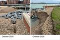 Flood defences at Soldiers' Point - October 2025 &copy; Shoreham SC