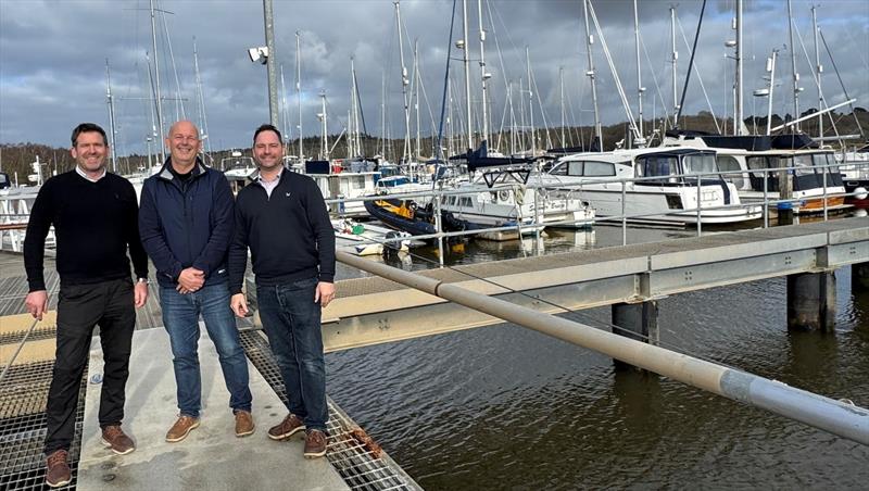 (L-R) Parker Adams Director Jonathan Parker, Andrew Baird and Director Andrew Adams at Buckler's Hard Yacht Harbour photo copyright Buckler's Hard Yacht Harbour taken at Buckler's Hard Yacht Harbour