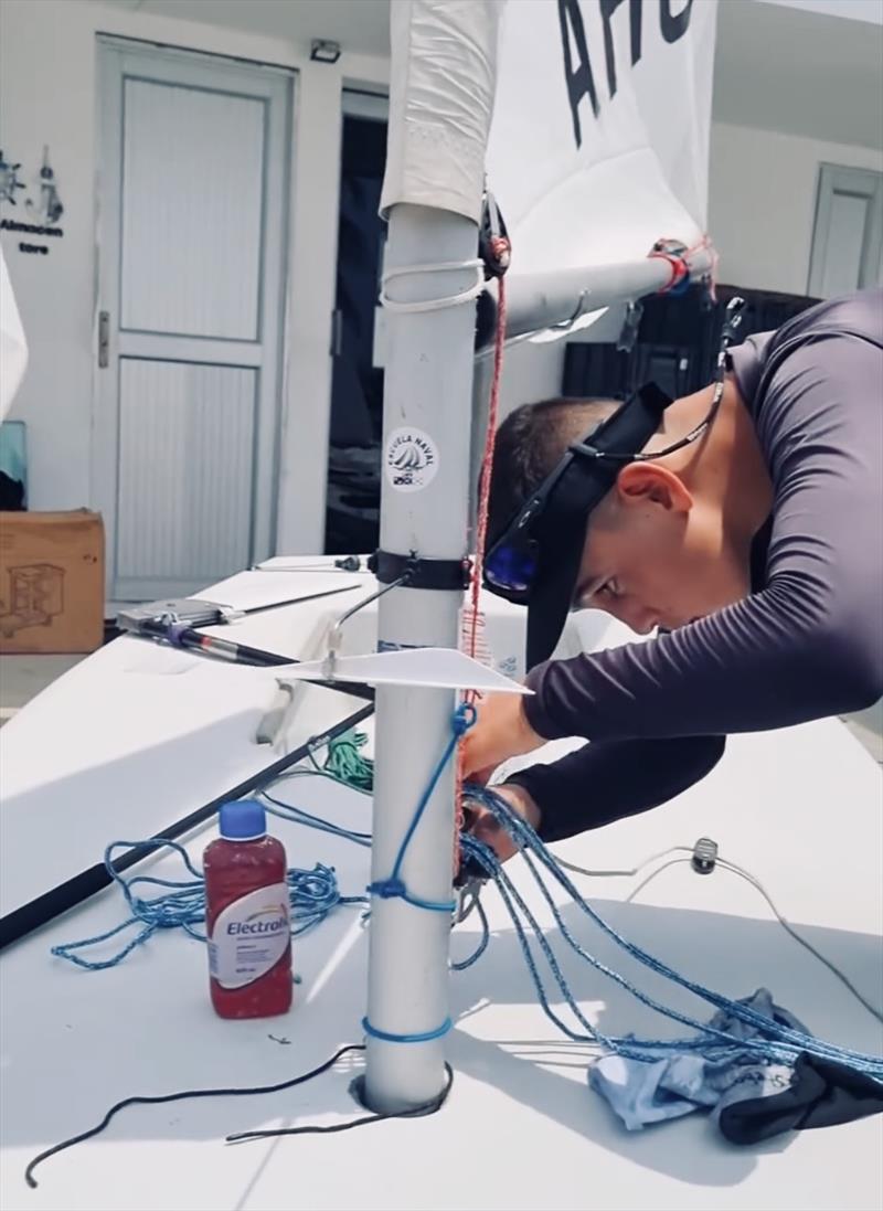 Final rigging preparations before hitting the water during Cartagena Sailing Week 2024. From April 11–20, 2025, top Laser/ILCA and Sunfish sailors from across the Americas will once again gather in Cartagena for elite training and competition - photo © Club de Pesca Marina Cartagena