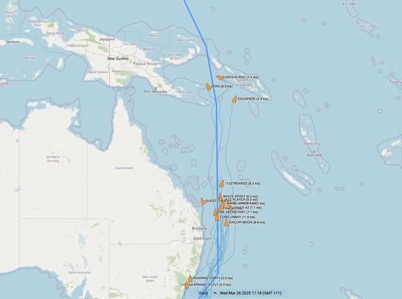Melbourne Osaka Race Map 11am 26th March - photo © Al Dillon