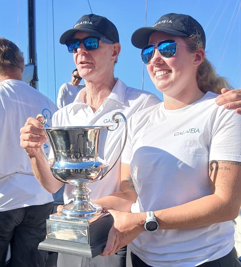 Chris and Lizz Flowers with the IMA MMIC trophy - photo © IMA