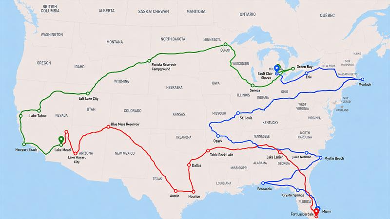 Seabob US tour map - photo © SeaBob