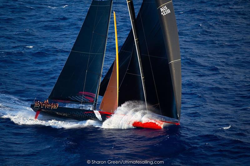 Comanchefinal approach through the Molokai Channel during sunset. - Transpac 50 - photo © Sharon Green / Ultimate Sailing