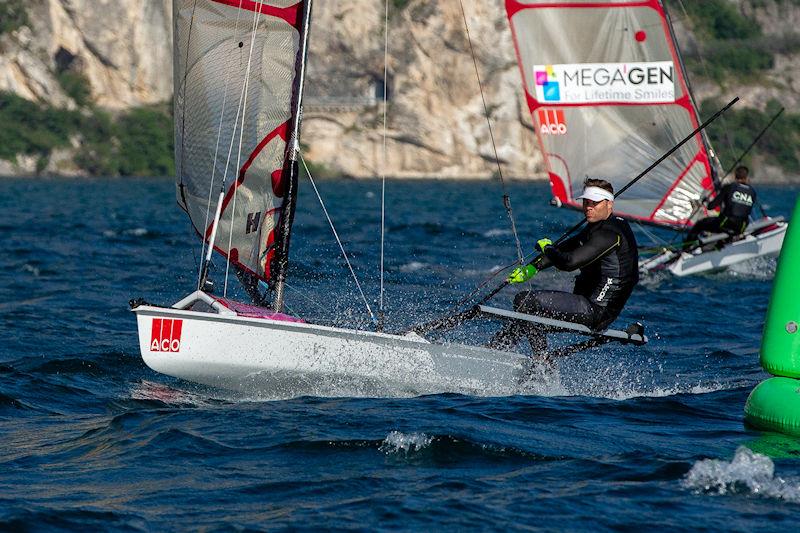 Bill Maughan on ACO 12th Musto Skiff Worlds at Torbole, Lake Garda Day 4 - photo © Annamaria Ramy