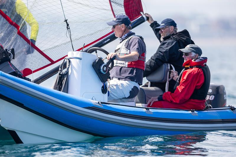 Keith Musto OBE - Day 3 of the ACO 13th Musto Skiff 2024 Worlds at the WPNSA photo copyright Michael Oliver taken at Weymouth & Portland Sailing Academy and featuring the Musto Skiff class