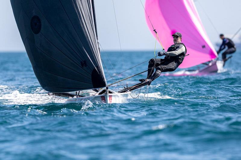 Andy Rice - Day 4 of the ACO 13th Musto Skiff 2024 Worlds at the WPNSA photo copyright Michael Oliver taken at Weymouth & Portland Sailing Academy and featuring the Musto Skiff class