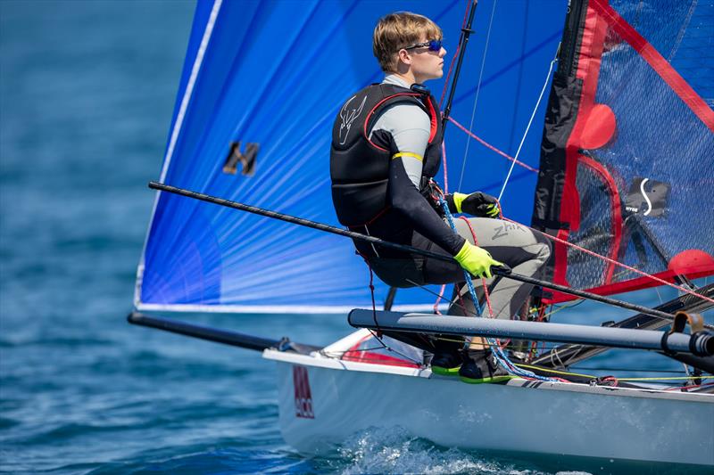 Edgar Stalleicken - Day 4 of the ACO 13th Musto Skiff 2024 Worlds at the WPNSA photo copyright Michael Oliver taken at Weymouth & Portland Sailing Academy and featuring the Musto Skiff class