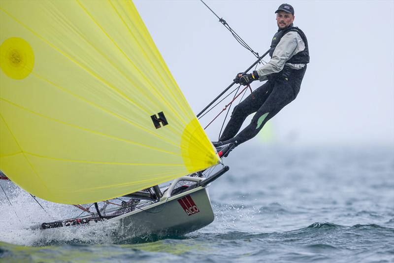 Dan Trotter - Day 5 of the ACO 13th Musto Skiff 2024 Worlds at the WPNSA photo copyright Michael Oliver taken at Weymouth & Portland Sailing Academy and featuring the Musto Skiff class