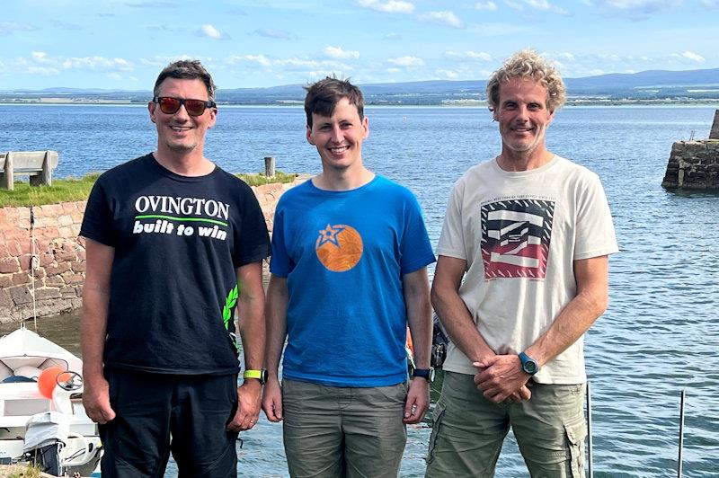 Musto Skiff Traveller at Chanonry - (L-R) Jamie Hilton, Euan Hurter, and Ian Trotter photo copyright Natalie Hilton taken at Chanonry Sailing Club and featuring the Musto Skiff class