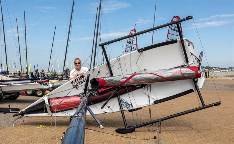 Graeme Oliver boat rigging - ACO 13th MUSTO Skiff World Championship 2024, Weymouth and Portland - photo © Michael Oliver